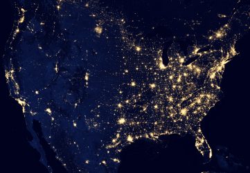 Lights on USA Map