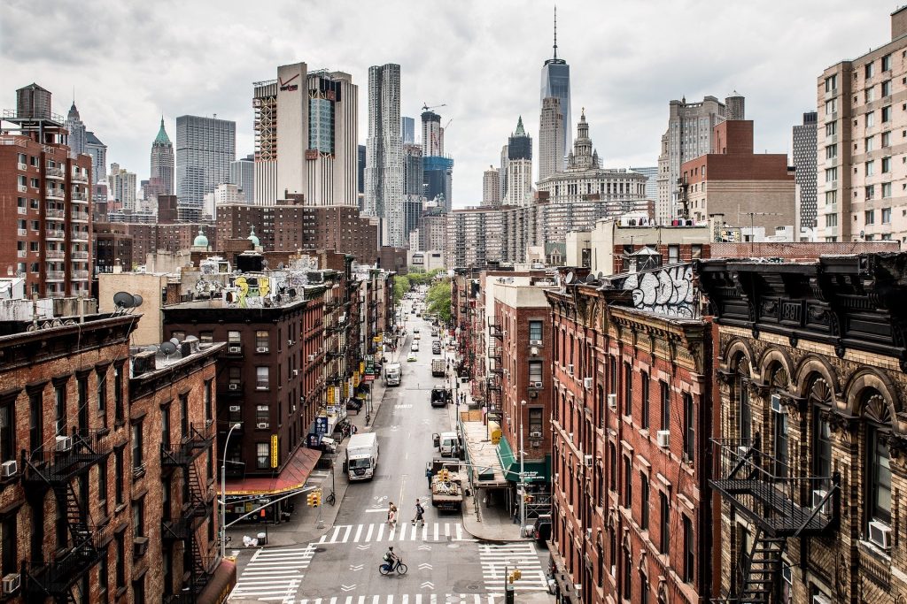 Employees driving to work in New York